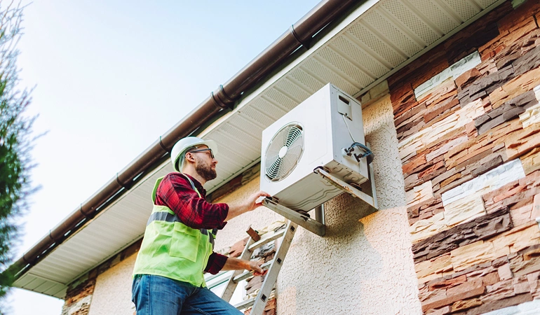 Professional residential repair team at work