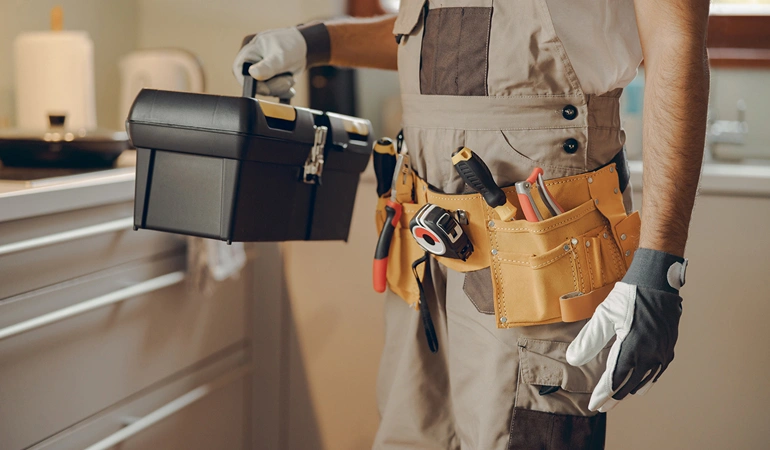 Professional residential repair team at work