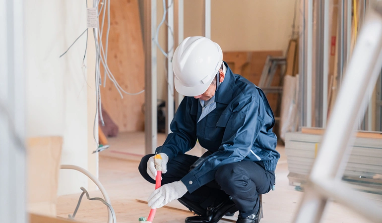 Professional residential repair team at work