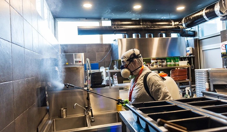 Before and after commercial kitchen remodel in French Camp, CA